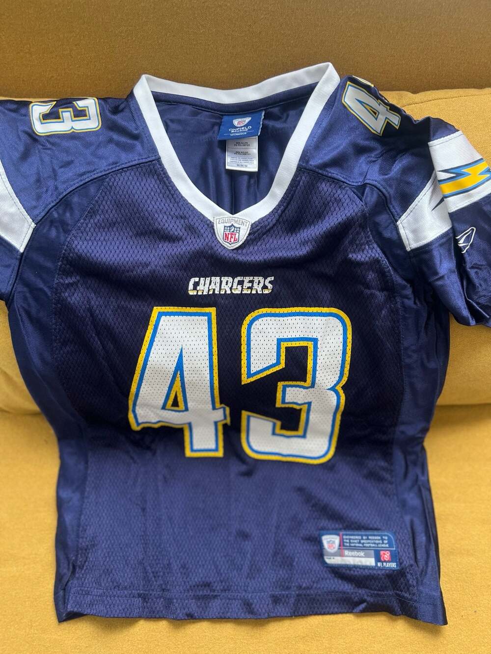 Reebok NFL San Diego Chargers Darren Sproles #43 Women's Navy Blue Jersey Medium